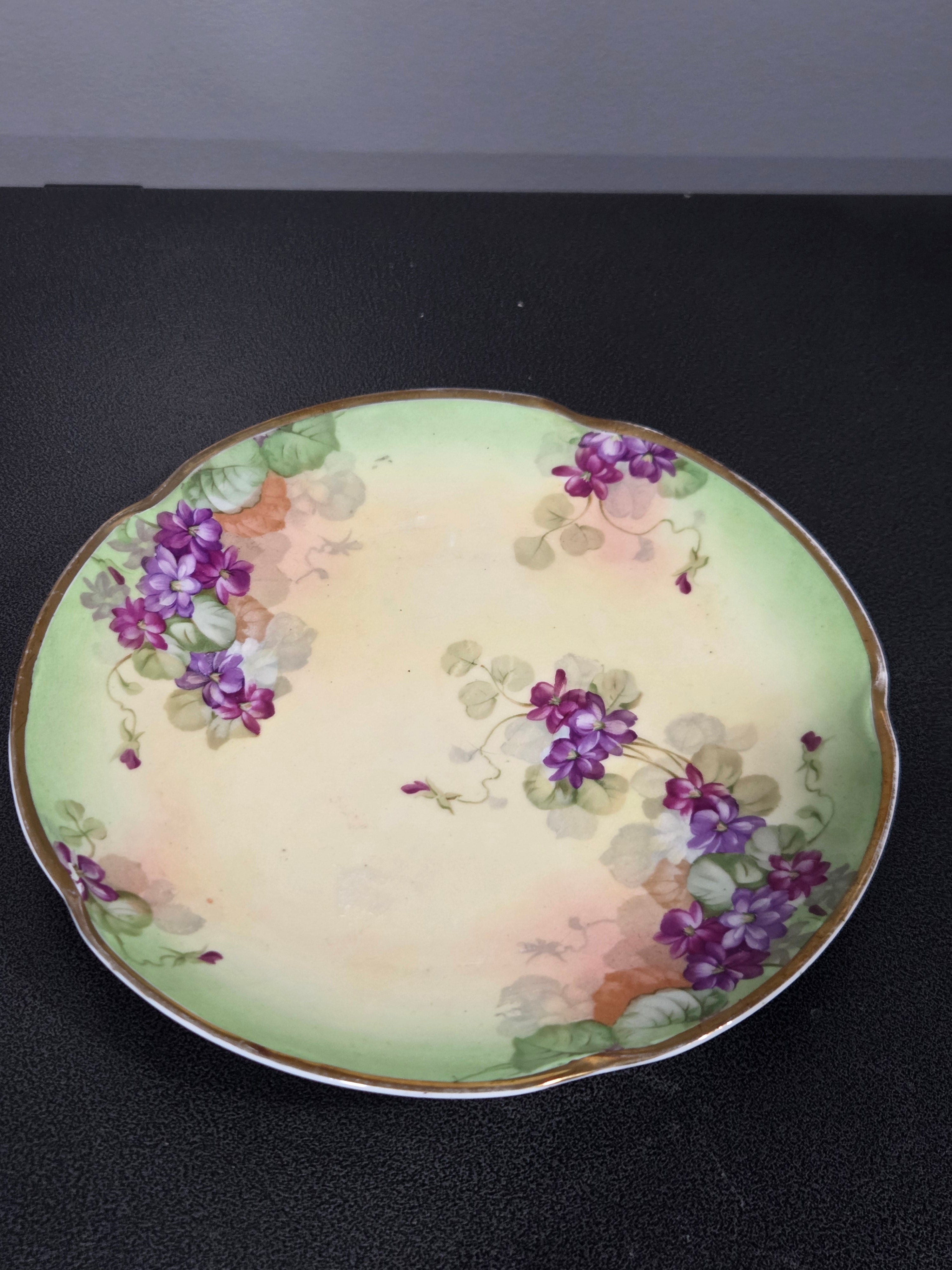 Jaeger & Company Louise Plate - Vintage Bavaria Hand-Painted Violets