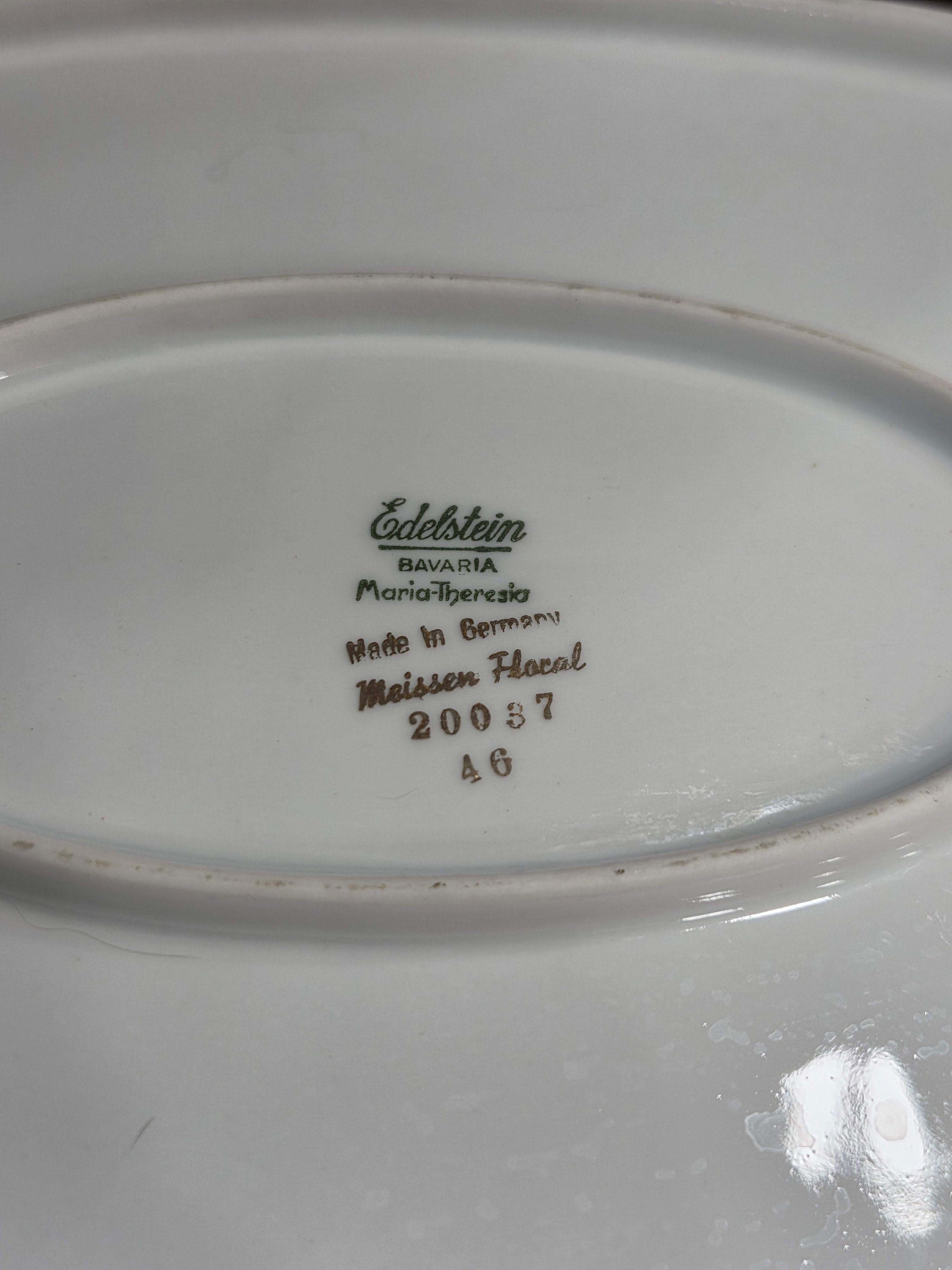 Edelstein Meissen Floral Oval Serving Platter - Vintage Bavaria Germany