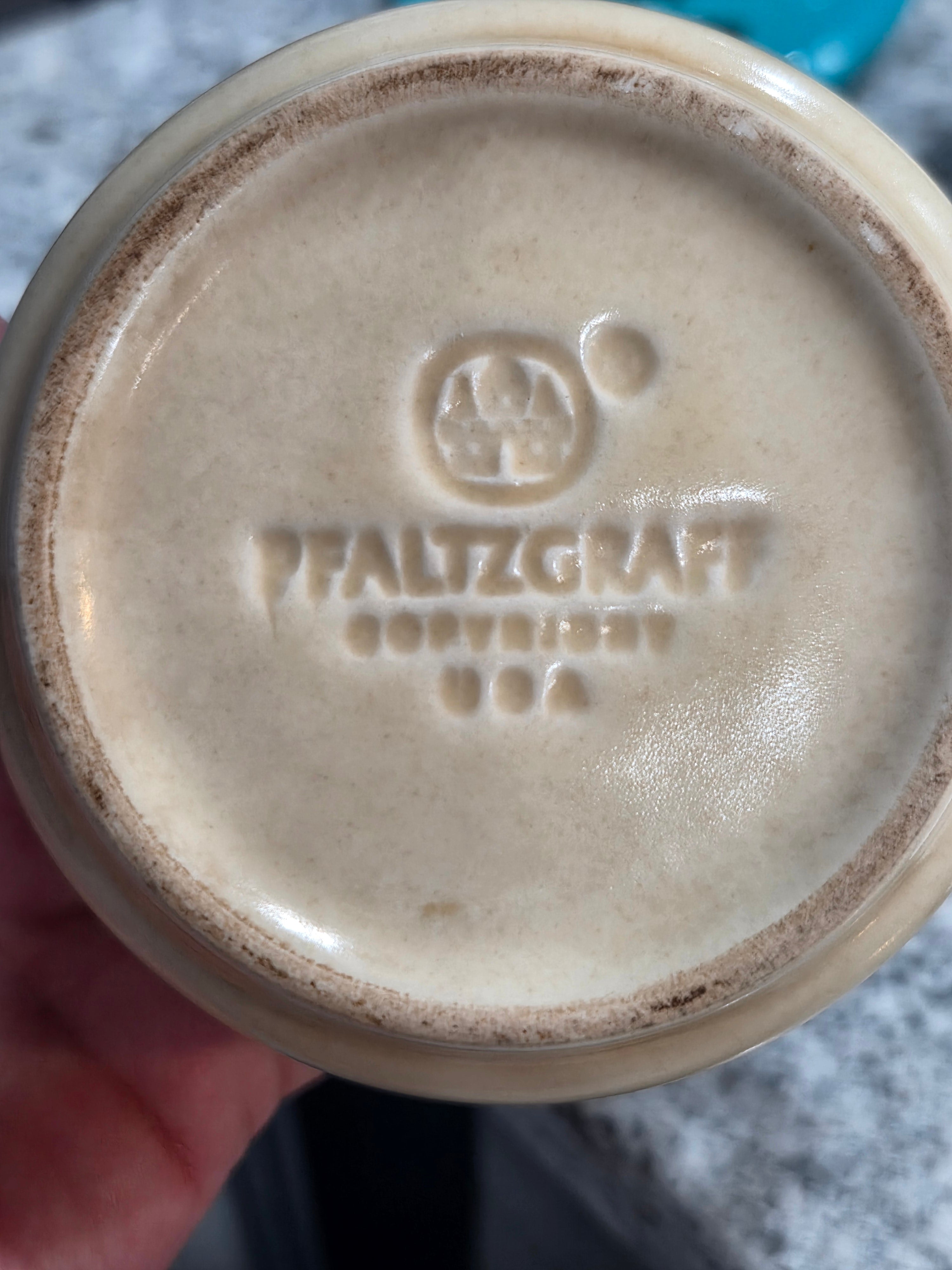 Pfaltzgraff Village Flat Cup with Handle (2 different markings- see pics) - Discontinued Stoneware
