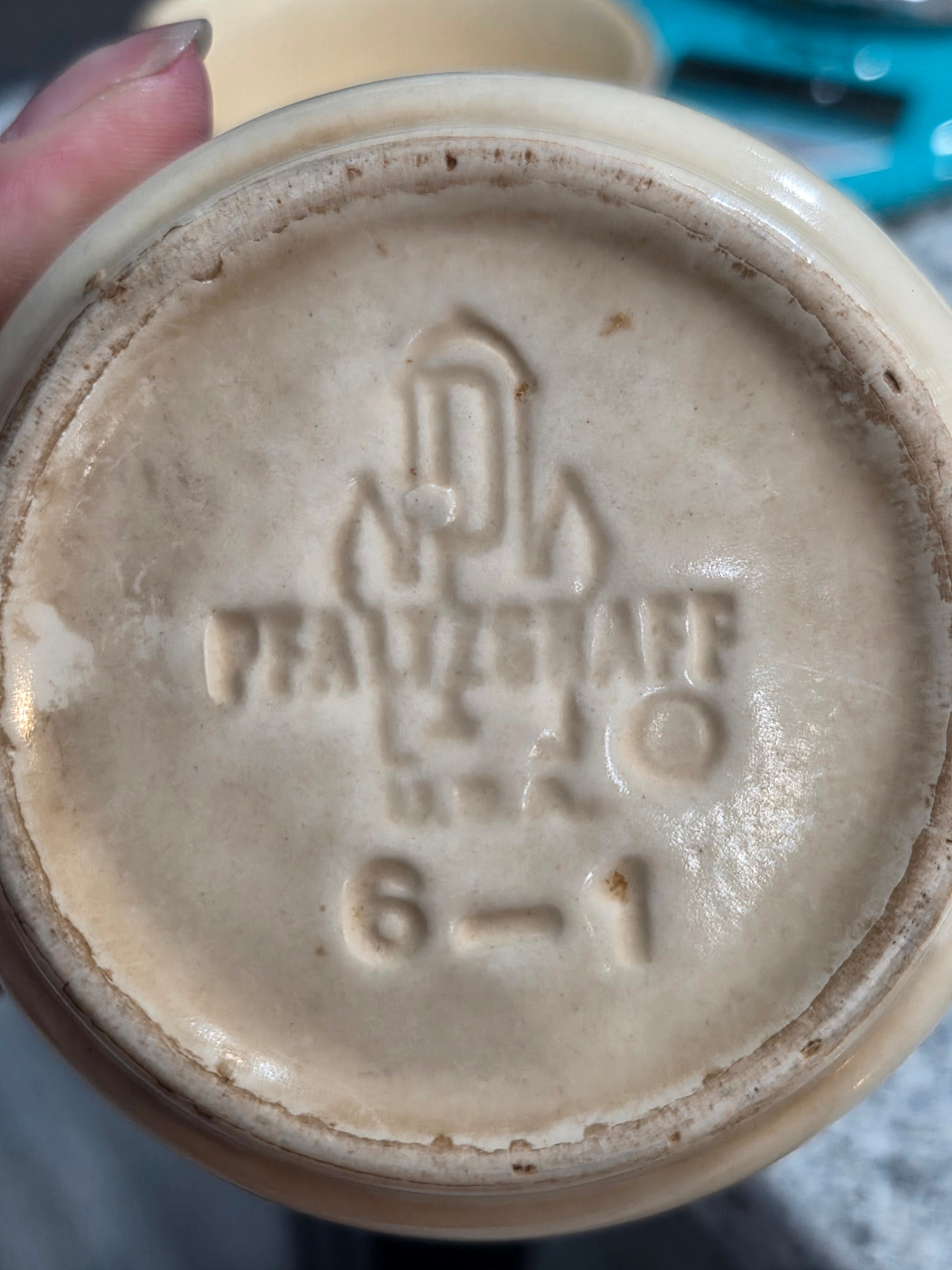 Pfaltzgraff Village Flat Cup with Handle (2 different markings- see pics) - Discontinued Stoneware