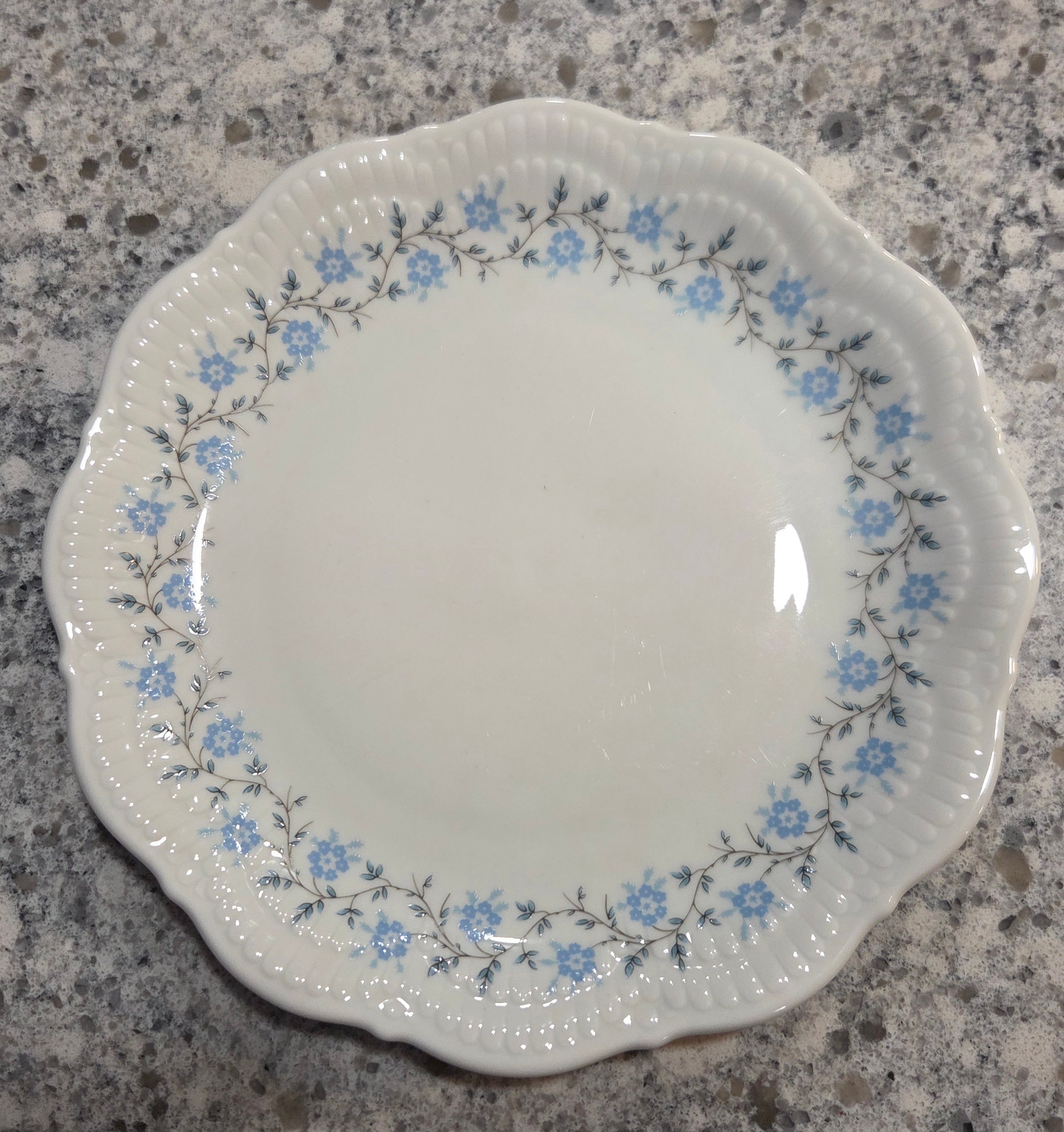 Vintage Schirnding Bavaria 7.75" Salad Plate - Blue Floral Porcelain