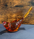 Fenton Amber Glass Bird of Happiness - Non-Decorated
