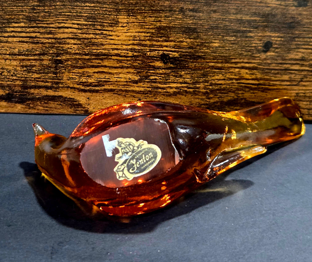 Fenton Amber Glass Bird of Happiness - Non-Decorated