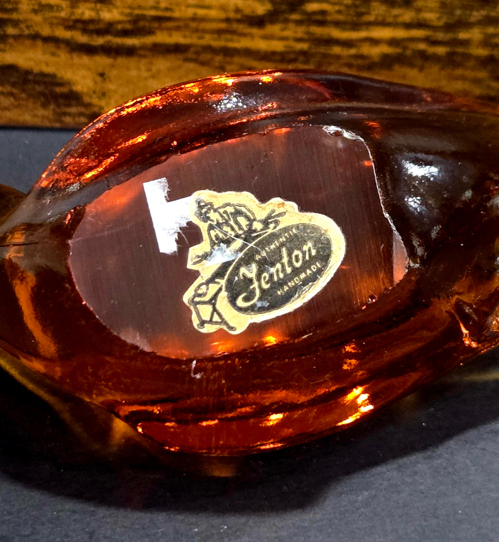 Fenton Amber Glass Bird of Happiness - Non-Decorated