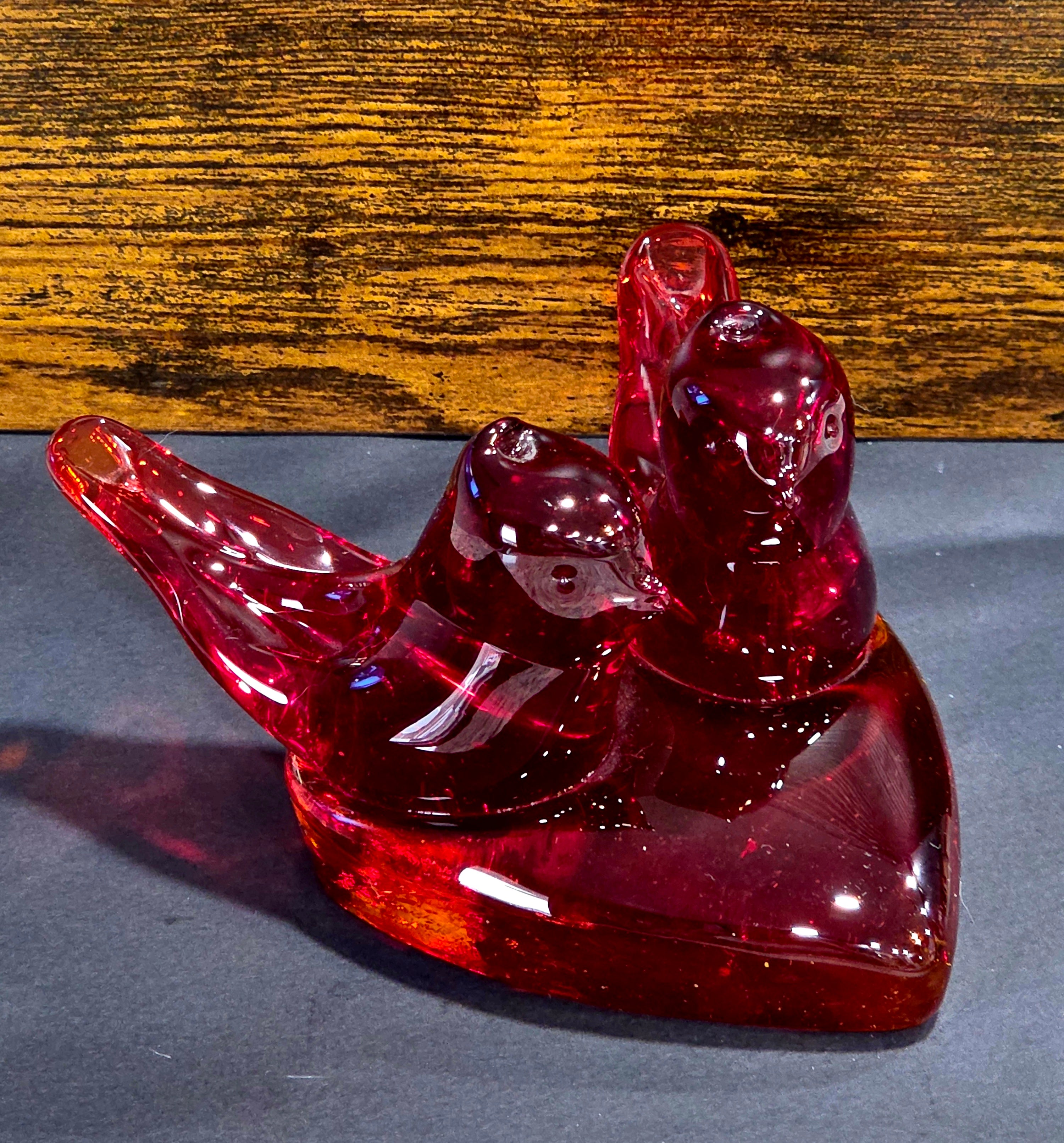W Ward Double Cardinal of Love 1994 - Terra Glass Studios