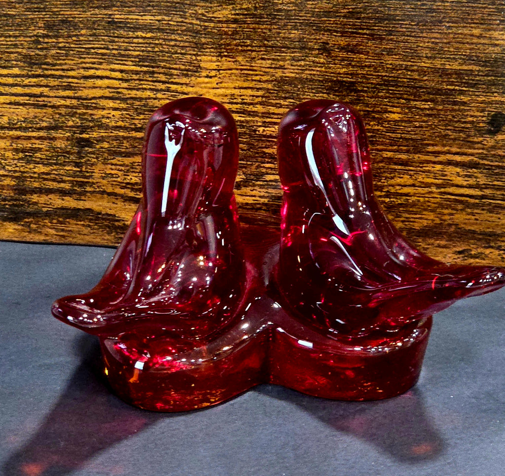 W Ward Double Cardinal of Love 1994 - Terra Glass Studios