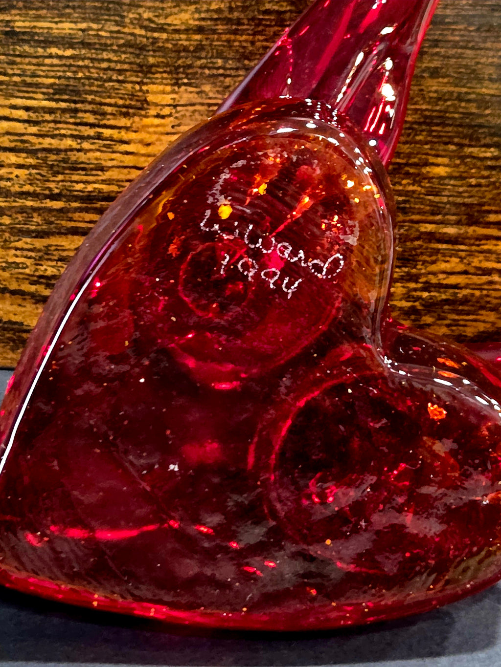 W Ward Double Cardinal of Love 1994 - Terra Glass Studios