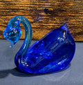 Pilgrim Glass Cobalt Blue Swan - Crystal Figurine