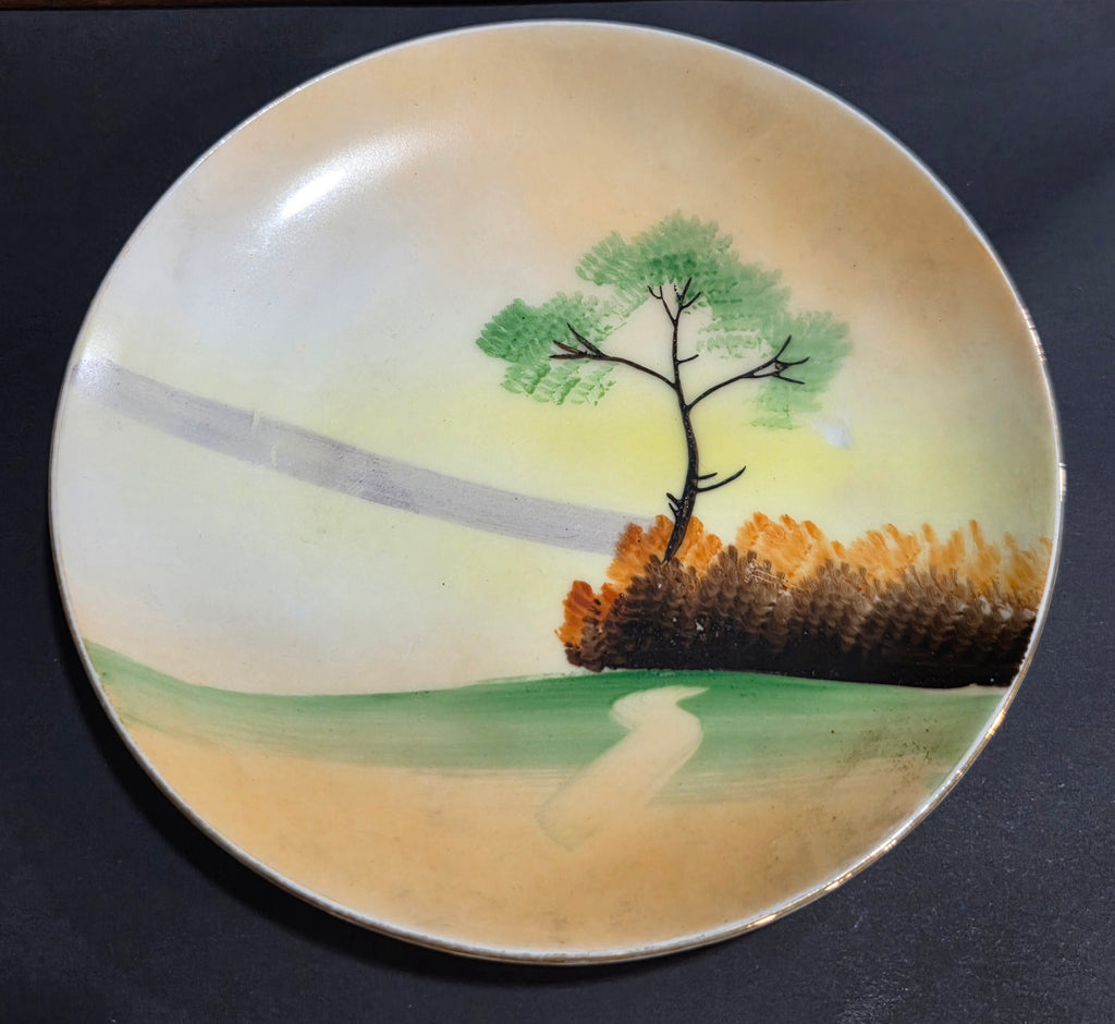 Vintage Meito China Hand-Painted Plate - 6" with Gold Rim