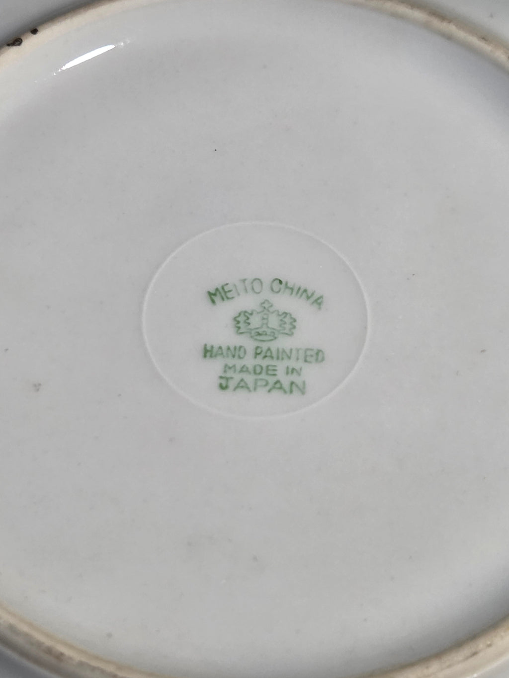 Vintage Meito China Hand-Painted Plate - 6" with Gold Rim