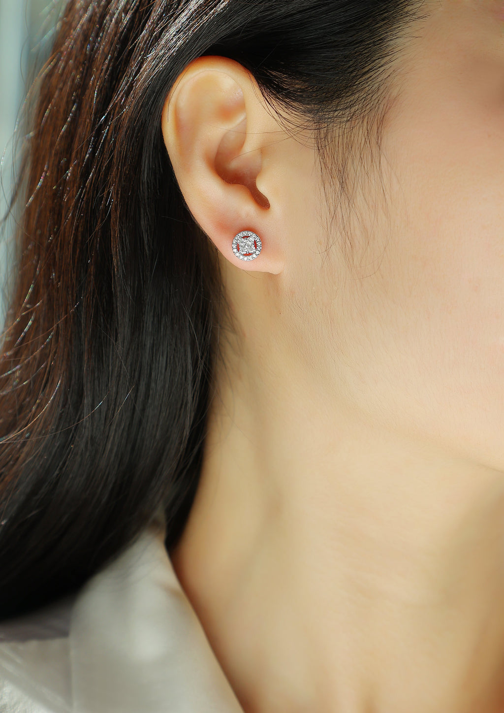 Moissanite Stud Earrings - S925 Sterling Silver Platinum-Plated (Pair)