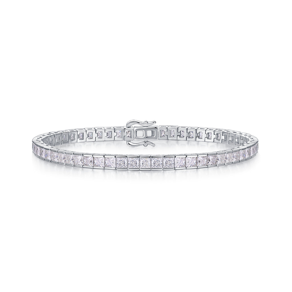 Square Moissanite S925 Sterling Silver Necklace