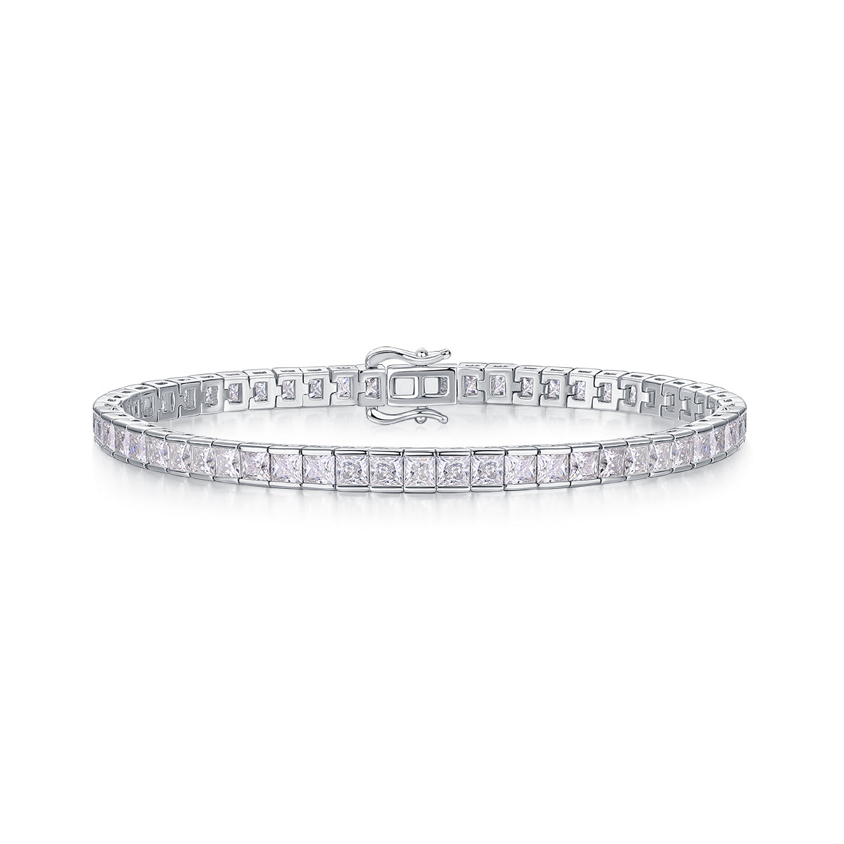 Square Moissanite S925 Sterling Silver Necklace