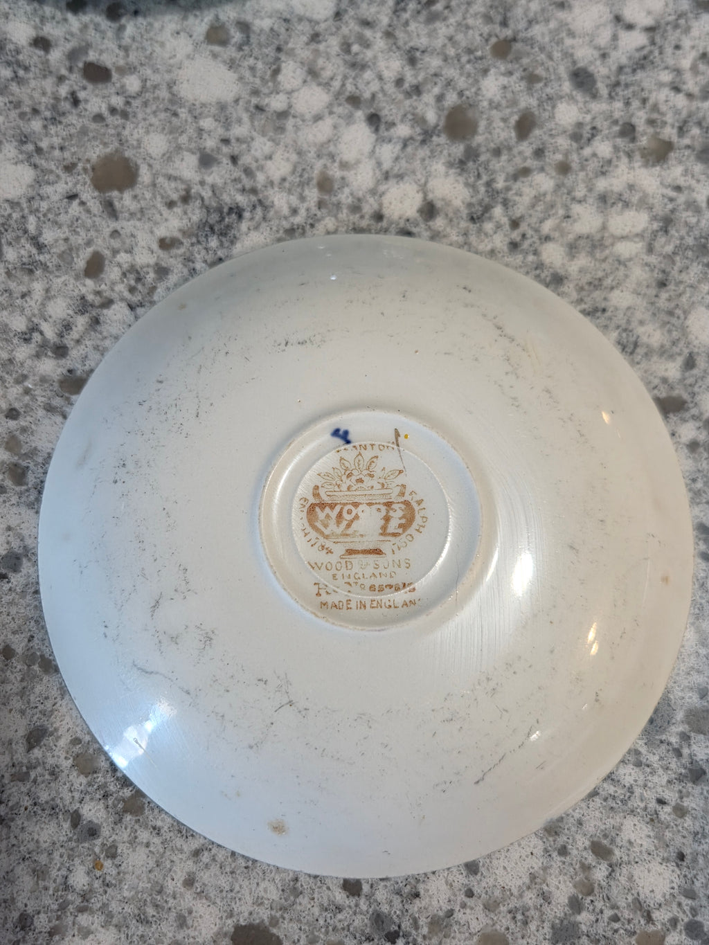 Wincanton Blue and Rust Saucer by Wood & Sons - Vintage England China