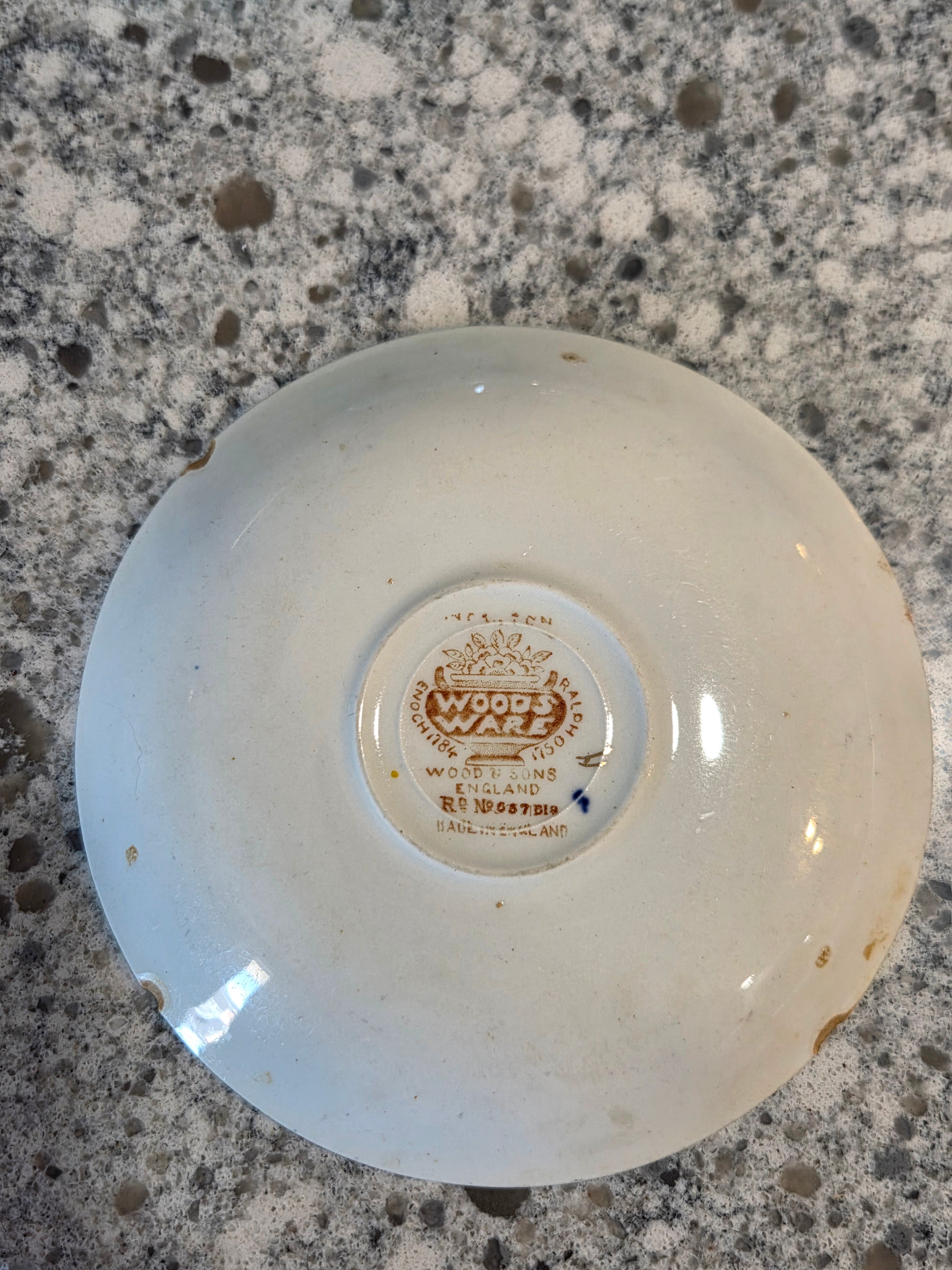 Wincanton Blue and Rust Saucer by Wood & Sons - Vintage England China