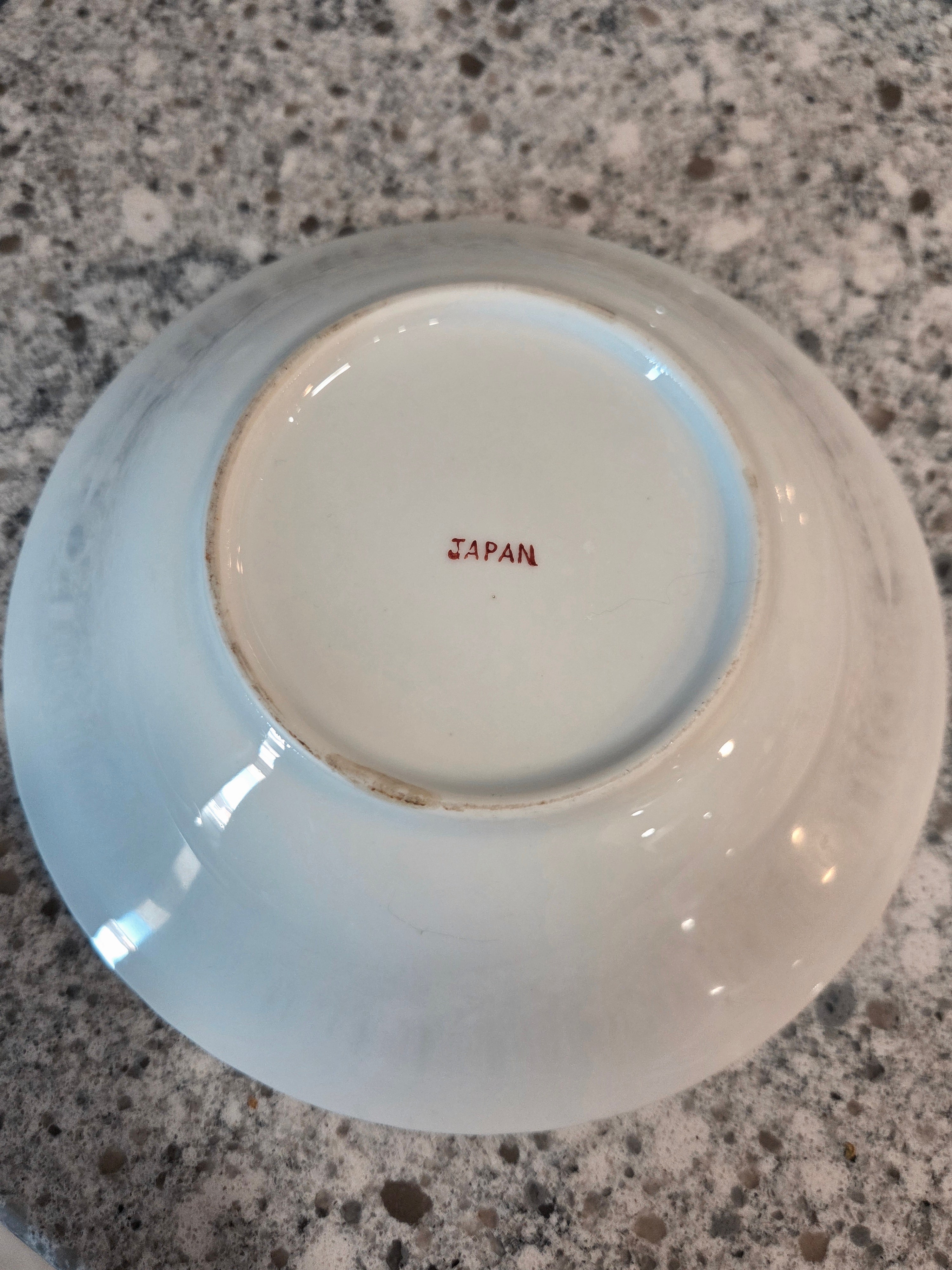 Vintage Japanese Floral Serving Bowl with Gold Rim - 8.25" Made in Japan