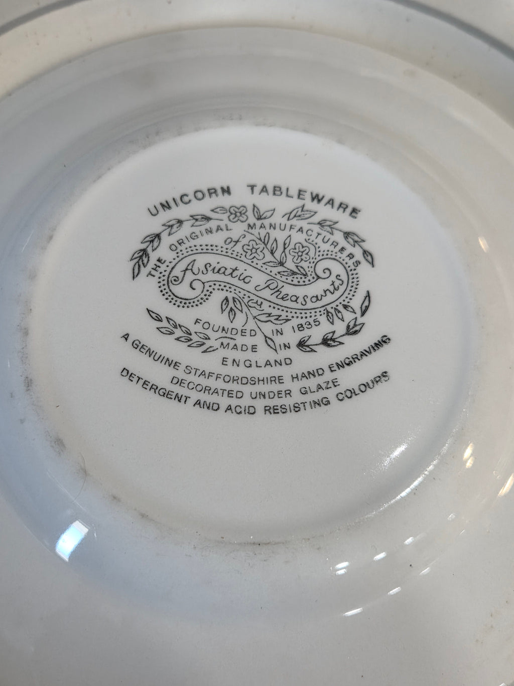 Asiatic Pheasant Blue Bread & Butter Plate by Johnson Brothers - Rare Unicorn Tableware