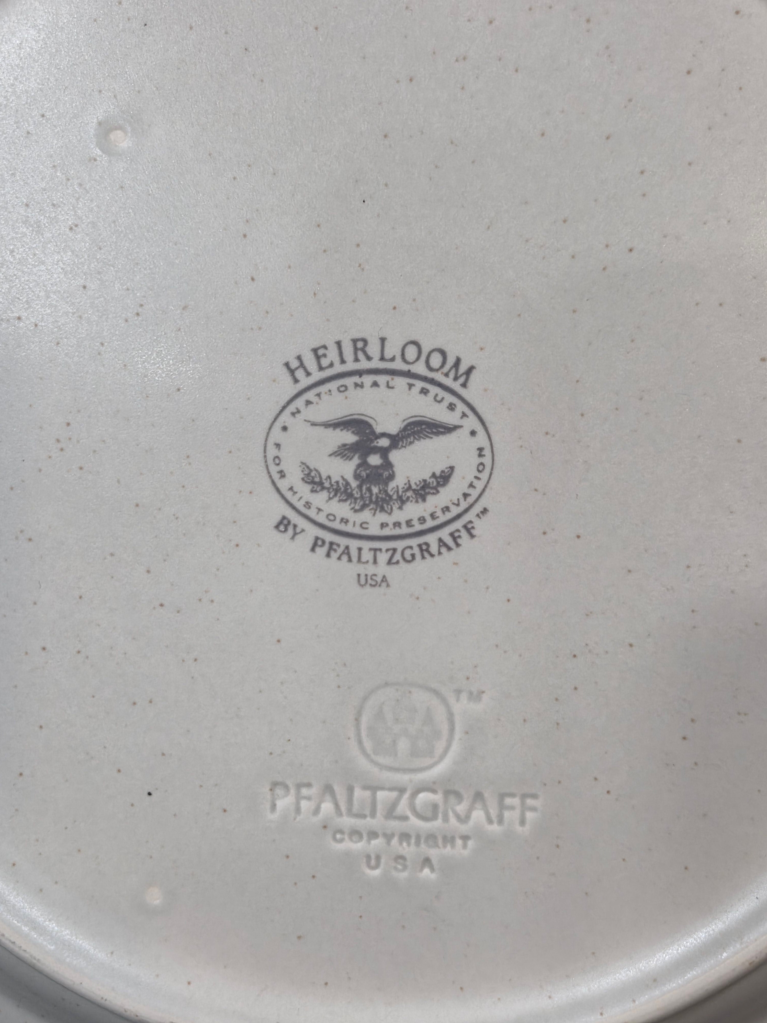 Heirloom Dinner Plate by Pfaltzgraff - 10.5" Vintage Stoneware with Gray Floral