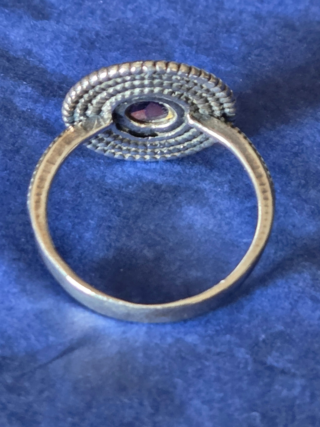 Bili Designer Amethyst & Beaded Sterling Silver Ring – Size 7