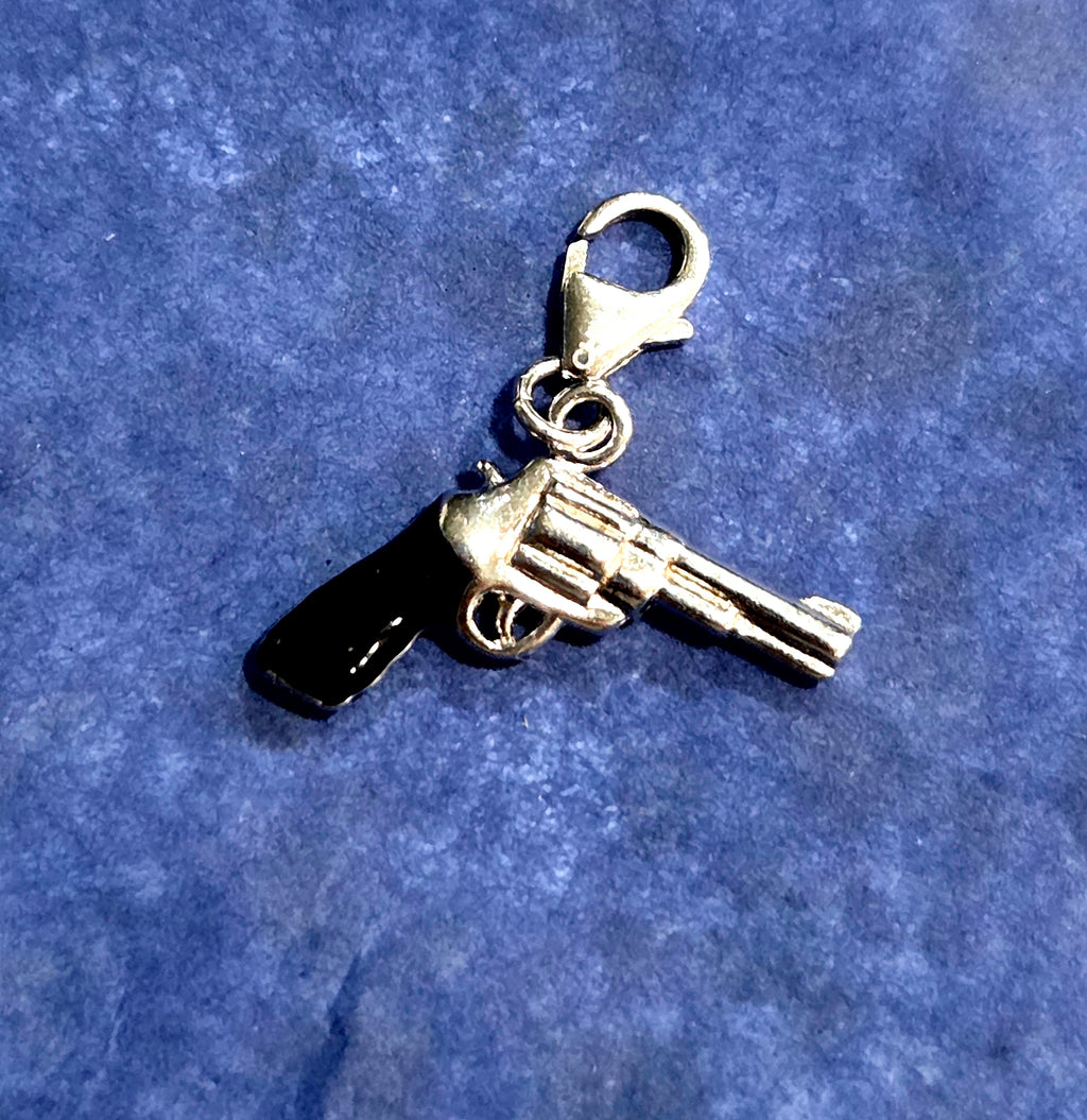 Sterling Silver Law Enforcement Charm Set – Handcuffs & Pistol (.925 Silver)
