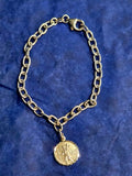 Italian Sterling Silver St. Christopher Charm Bracelet – 7 Inch (.925 Silver)