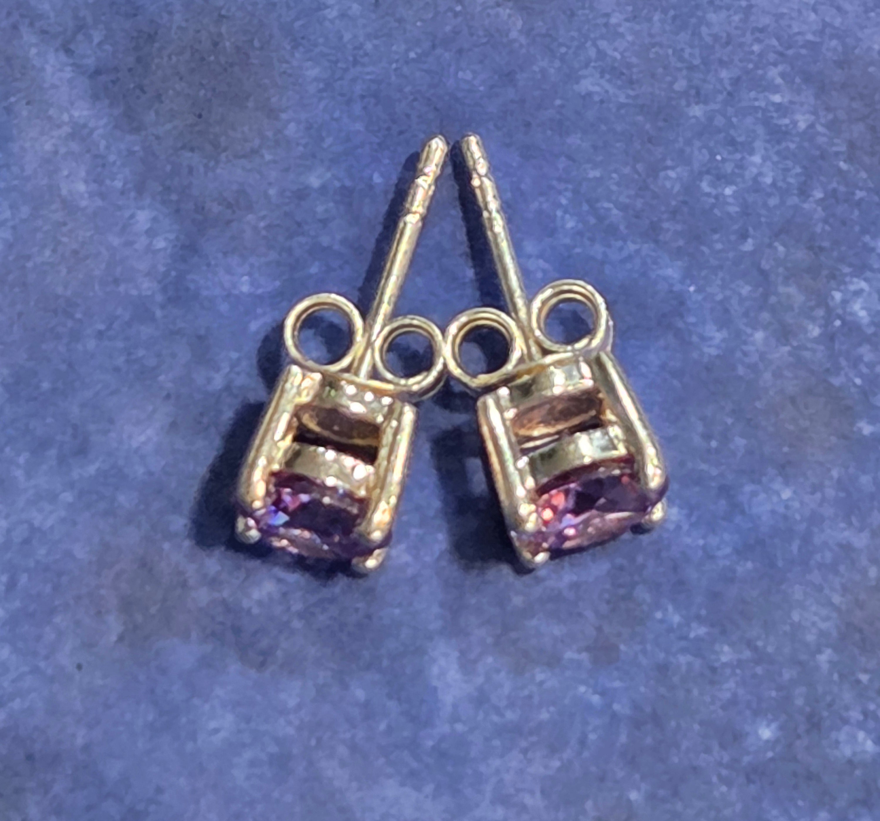 Lavender Cubic Zirconia Stud Earrings – .925 Sterling Silver, Hypoallergenic