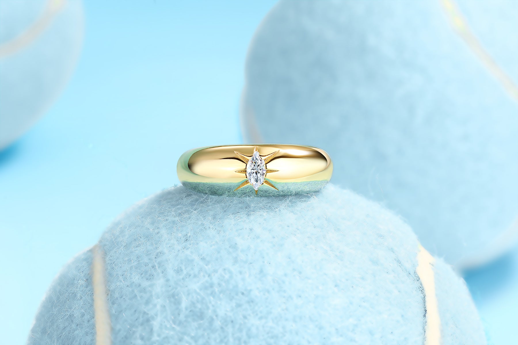 Eight-Prong Moissanite Solitaire Ring in S925 Sterling Silver