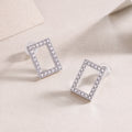 Moissanite Sterling Silver Platinum Plated Studs