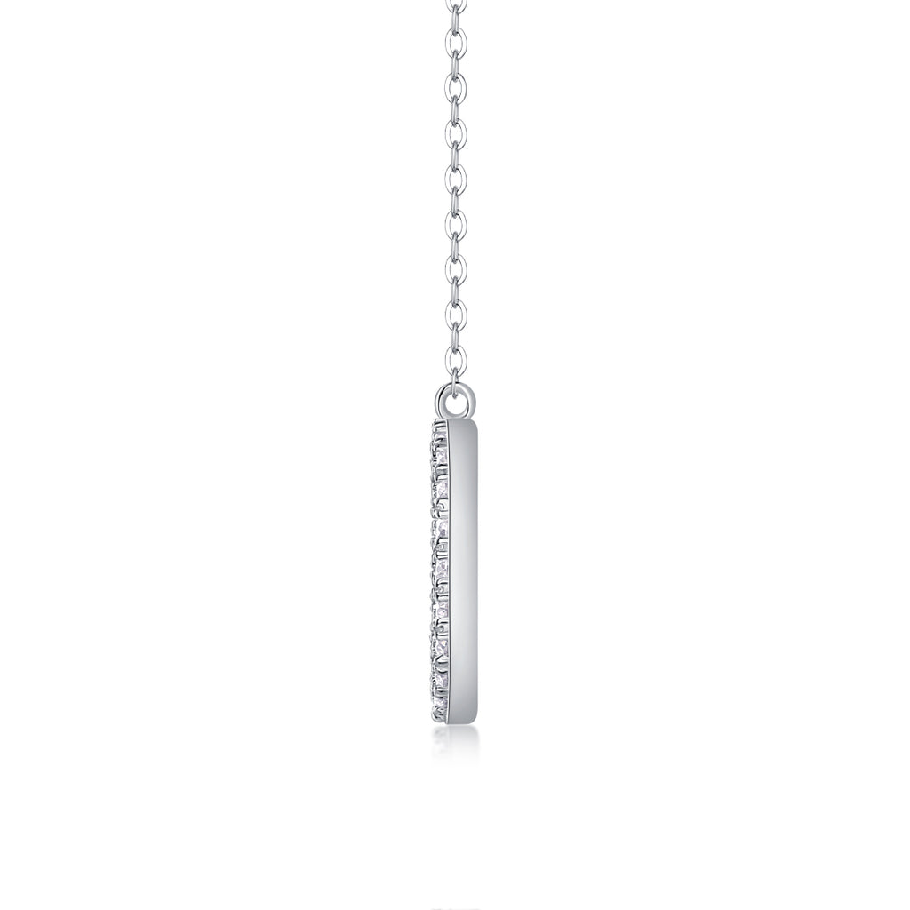 Moissanite Necklace - S925 Sterling Silver Platinum-Plated with Chain