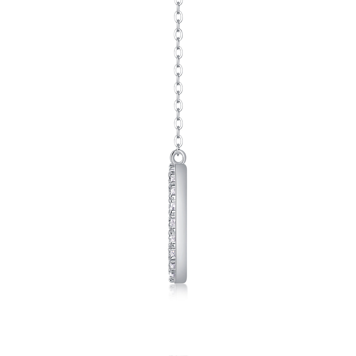 Moissanite Necklace - S925 Sterling Silver Platinum-Plated with Chain