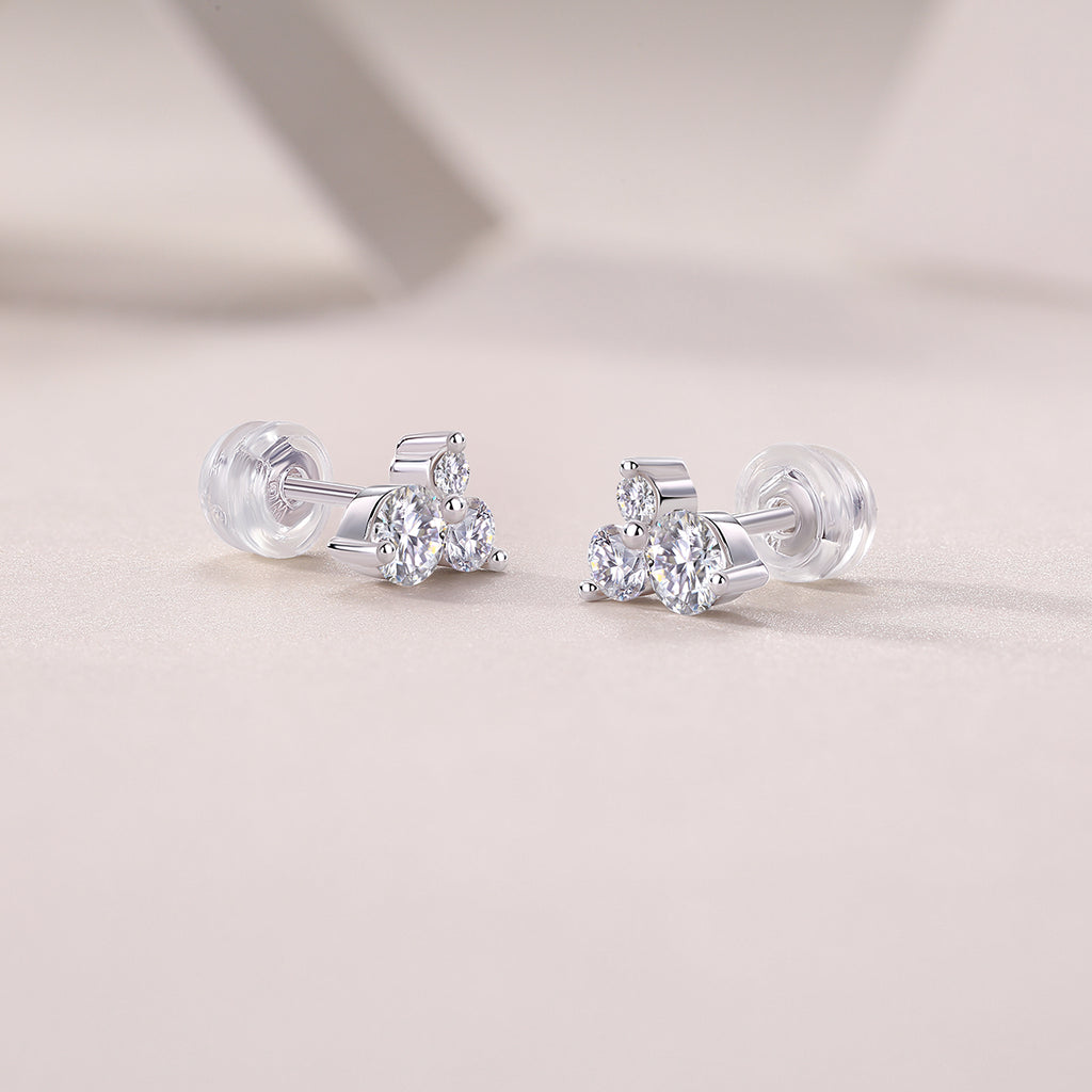 0.3 Carat Moissanite Stud Earrings - S925 Sterling Silver (Pair)