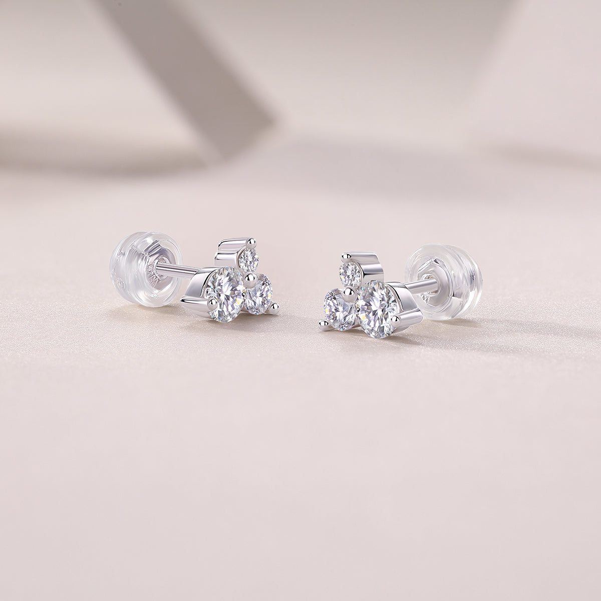 0.3 Carat Moissanite Stud Earrings - S925 Sterling Silver (Pair)