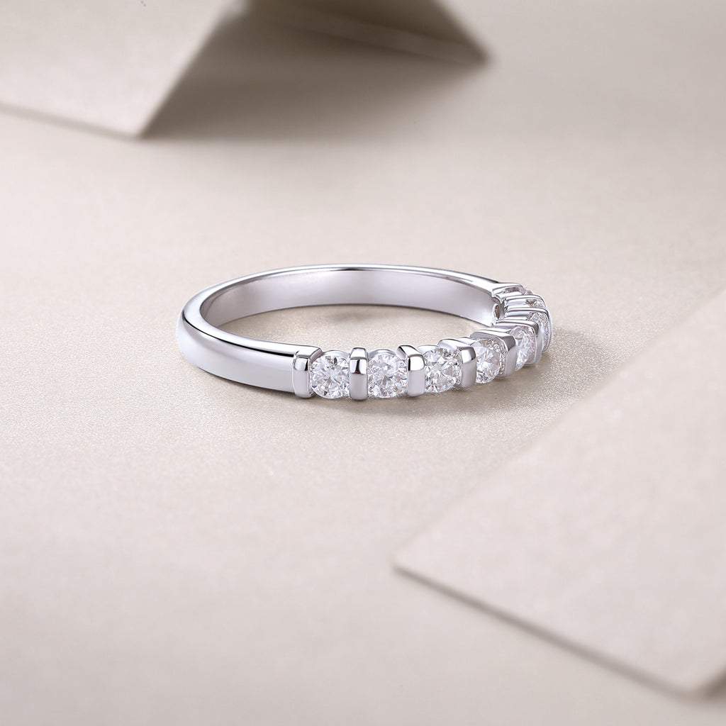Moissanite Band Ring - S925 Sterling Silver