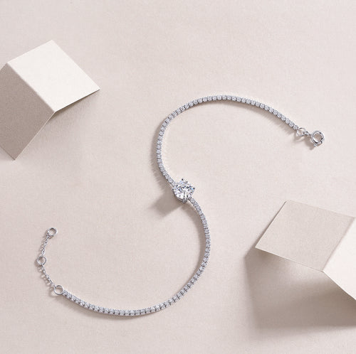 1 Carat Moissanite Sterling Silver Bracelet