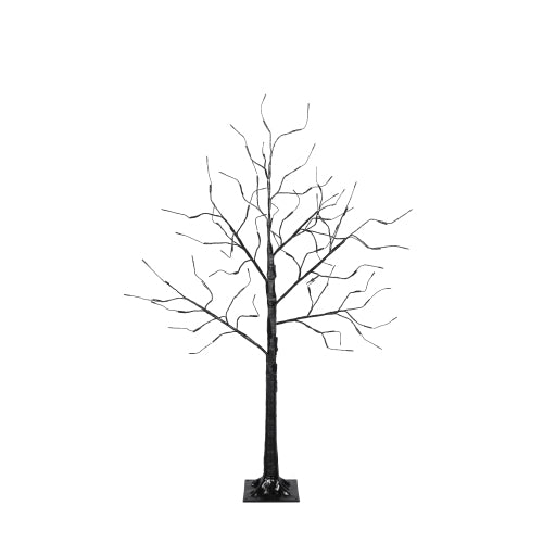 3-Pack Halloween Spooky Trees with Purple LED Lights - 4ft, 5ft & 6ft Black Trees