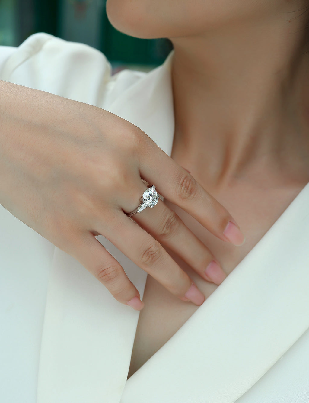 Shining Step by Step 3-Carat Moissanite Ring – S925 Sterling Silver with Platinum Plating