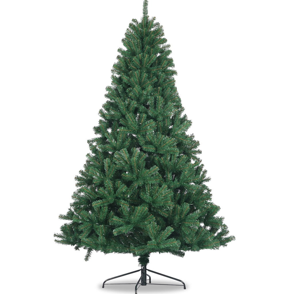 6 Foot Artificial Christmas Tree - Unlit Spruce with 1000 Branch Tips & Metal Stand