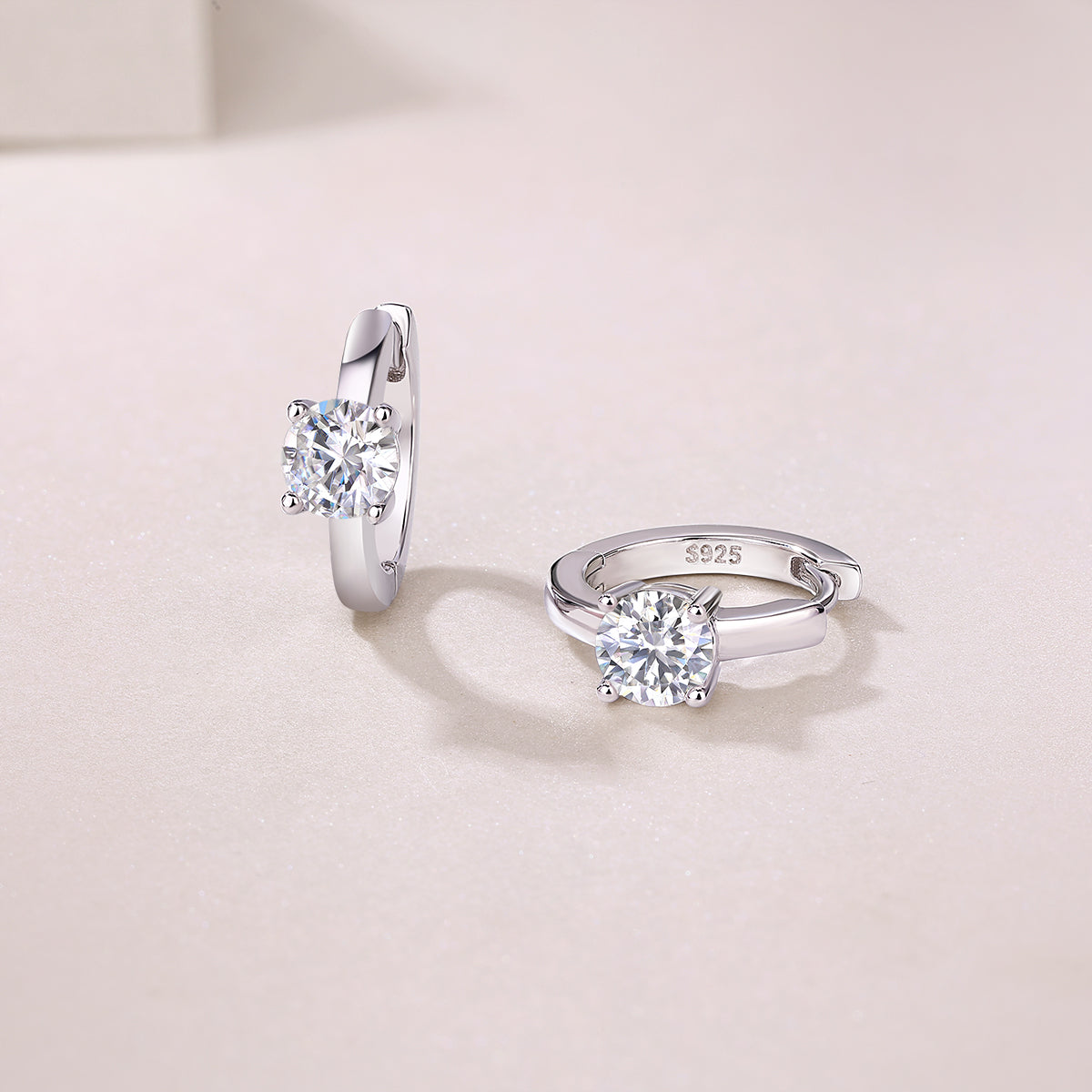Moissanite Earrings - 0.5 Carat S925 Sterling Silver