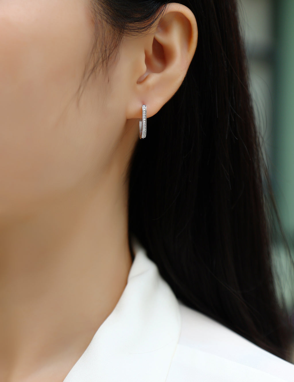 Moissanite Stud Earrings - S925 Sterling Silver Platinum-Plated (Pair)