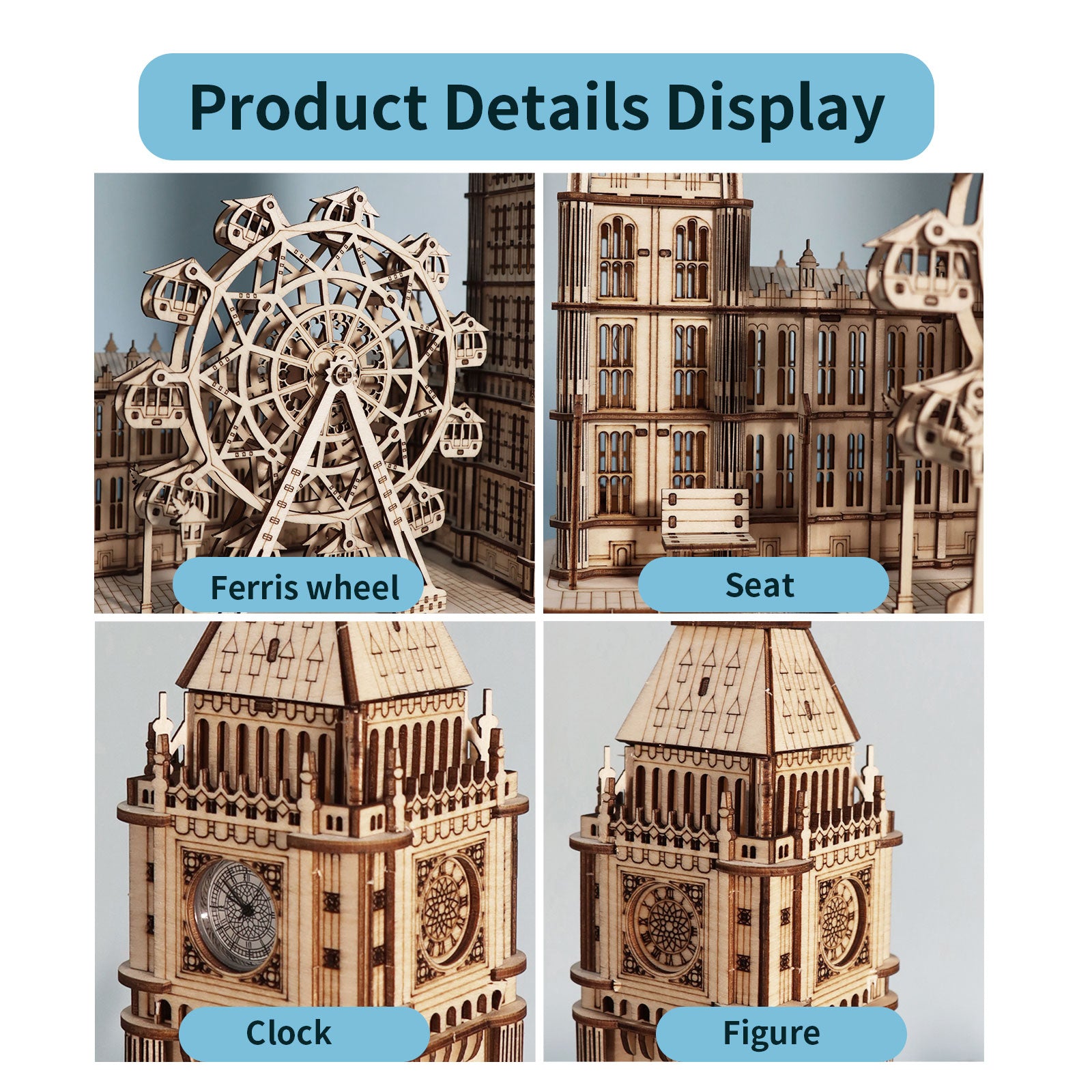 Big Ben Desktop Clock 3D Wooden Puzzle - Functional Landmark Model Kit