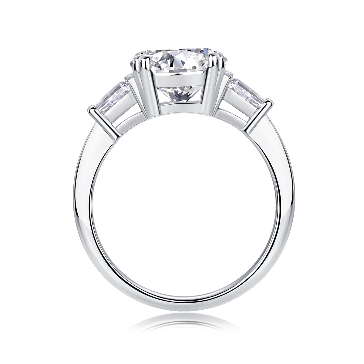 Shining Step by Step 3-Carat Moissanite Ring – S925 Sterling Silver with Platinum Plating