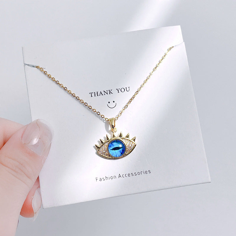 Evil Eye Hamsa Hand Necklace - Titanium Steel Protection Amulet