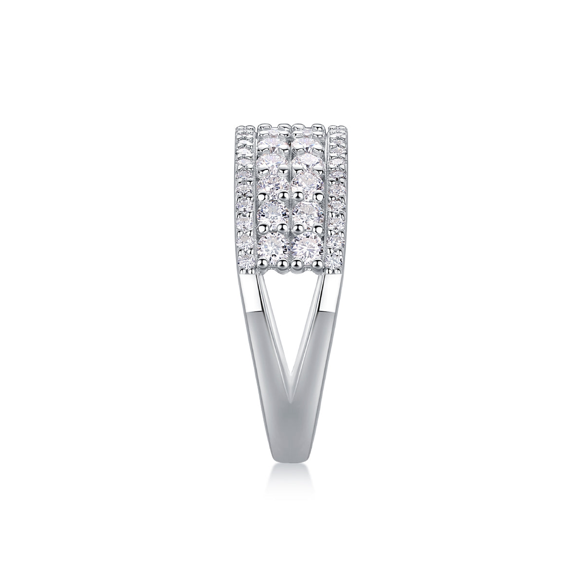 Multi-Row Moissanite Ring - S925 Sterling Silver Luxury Band