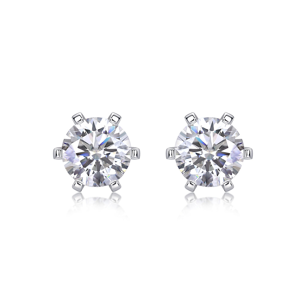 Quiet Luxury Moissanite Stud Earrings — 1ct, S925 Sterling Silver, Platinum-Plated