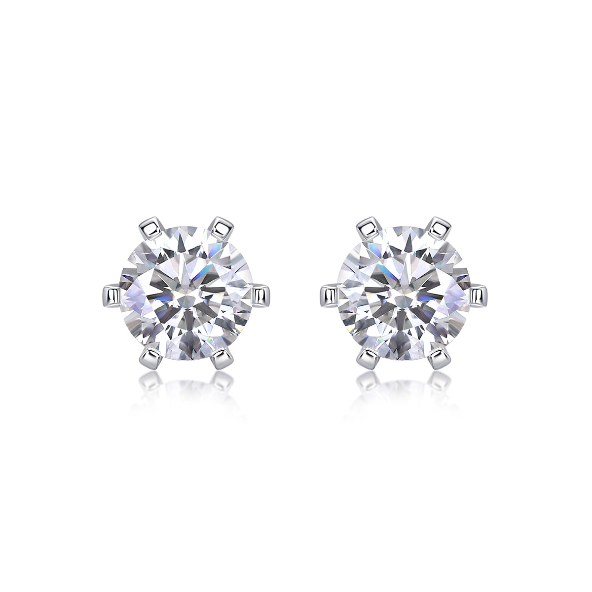 Quiet Luxury Moissanite Stud Earrings — 1ct, S925 Sterling Silver, Platinum-Plated
