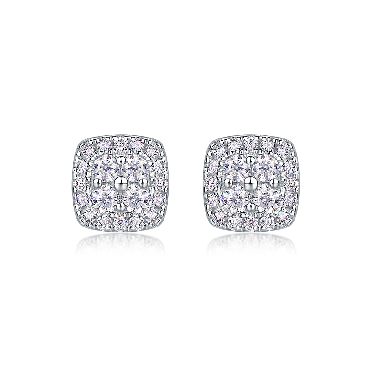 Moissanite Stud Earrings - S925 Sterling Silver Platinum-Plated (Pair)