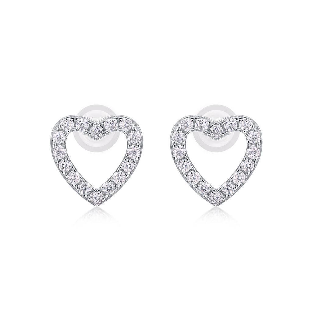 Moissanite Stud Earrings - S925 Sterling Silver Platinum-Plated (Pair)