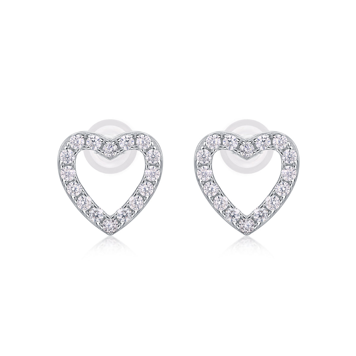 Moissanite Stud Earrings - S925 Sterling Silver Platinum-Plated (Pair)