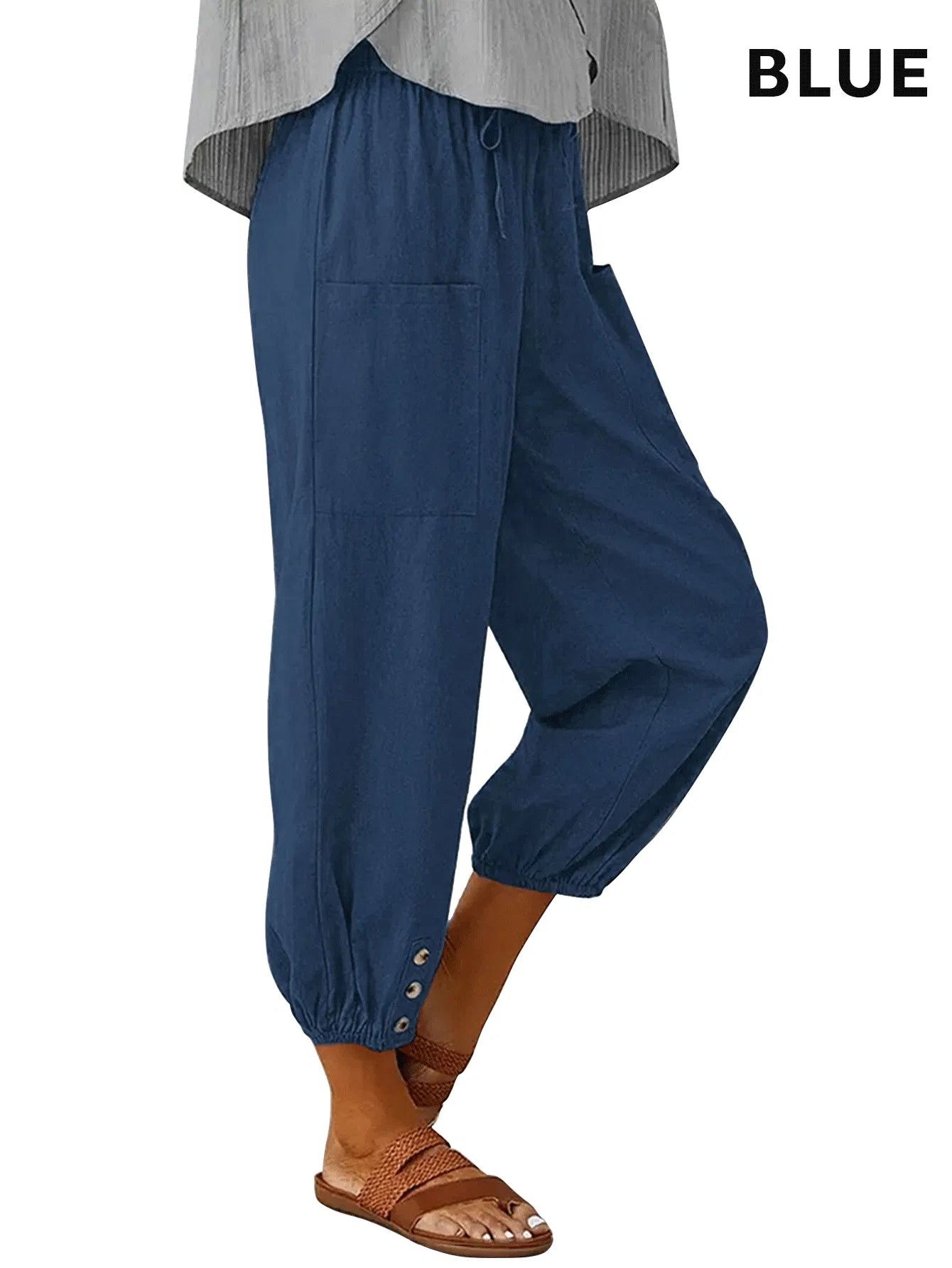 High-Waisted Wide-Leg Cropped Pants (3-Pack) - Comfy & Chic