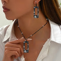 Hammered Geometric Necklace & Earring Set